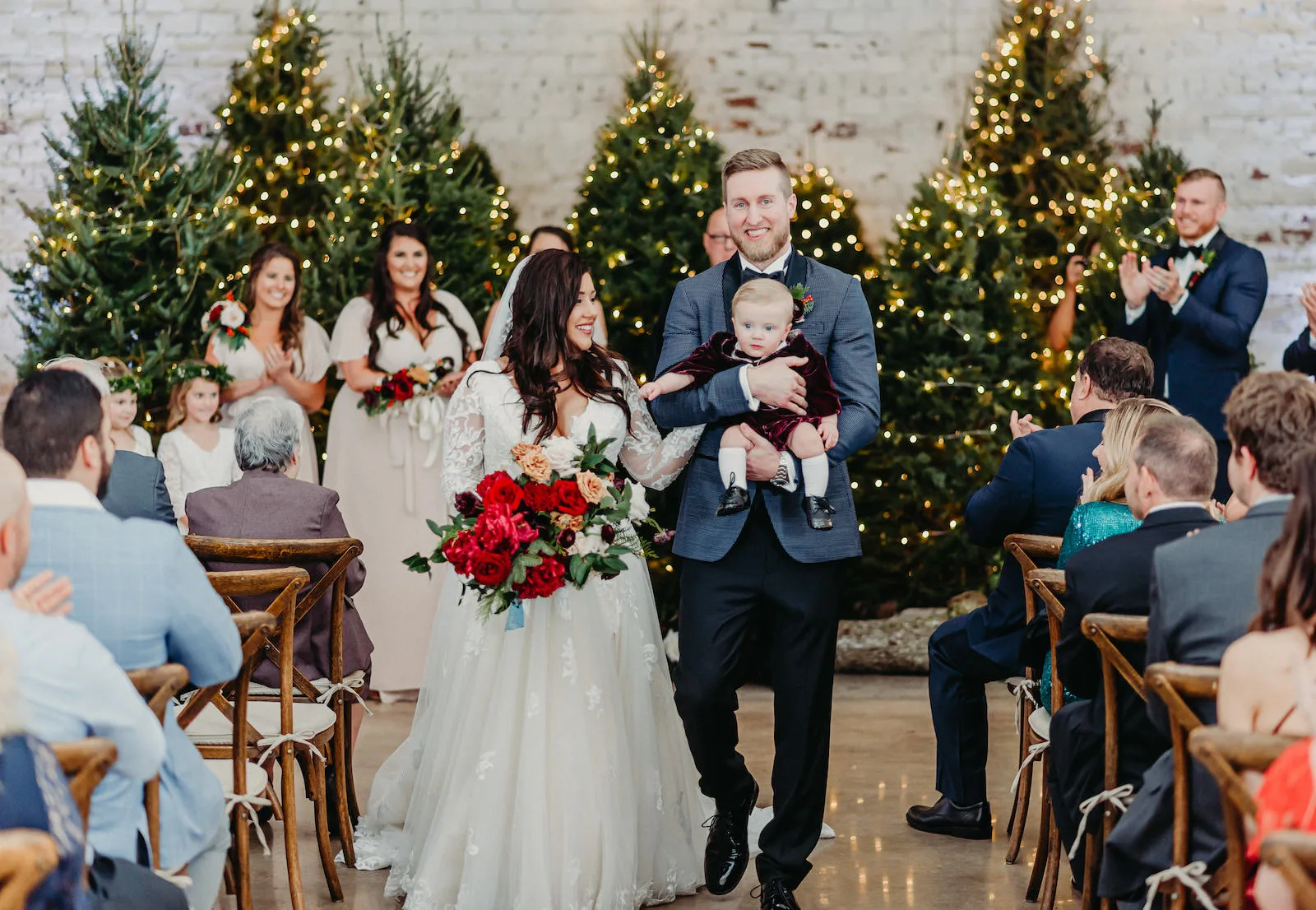 Christmas Trees at Wedding