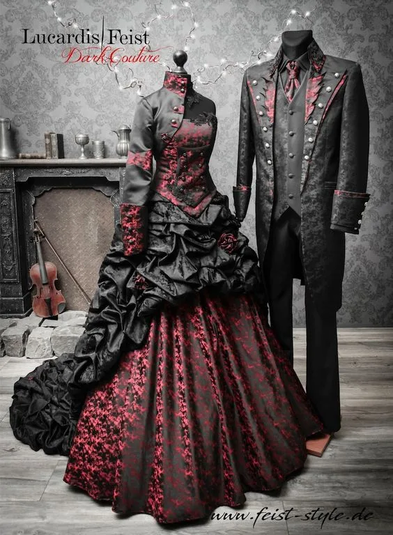 Black & Red Gothic Wedding Dresses