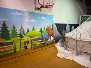 Activity station setup for Vacation Bible School at Atholton Church