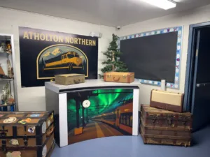 Craft tables prepared for VBS kids in Columbia, MD