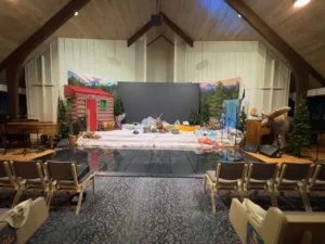 Themed photo backdrop at Atholton VBS 2025 in Columbia, MD